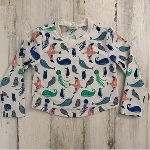 Gymboree White Rashguard with Blue, Green & Pink Sea Creatures